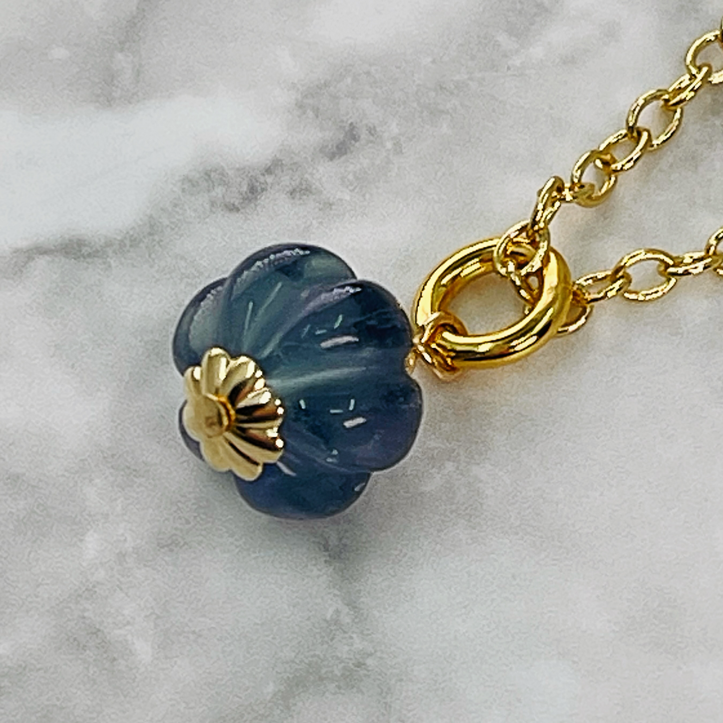 Green flourite carved gemstone charm