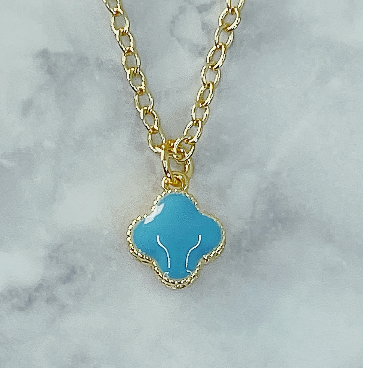 NAPOLI quatrefoil gold and enamel pendant
