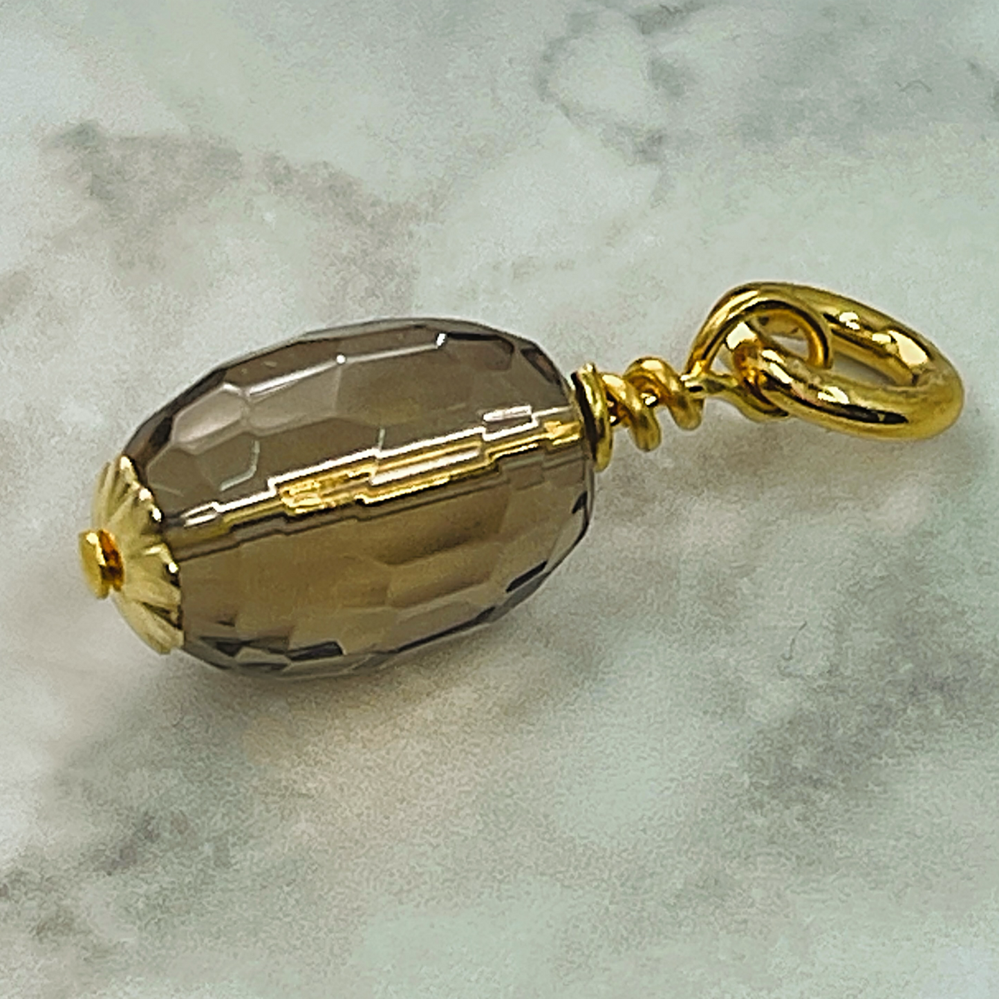 Smoky quartz real gemstone charm