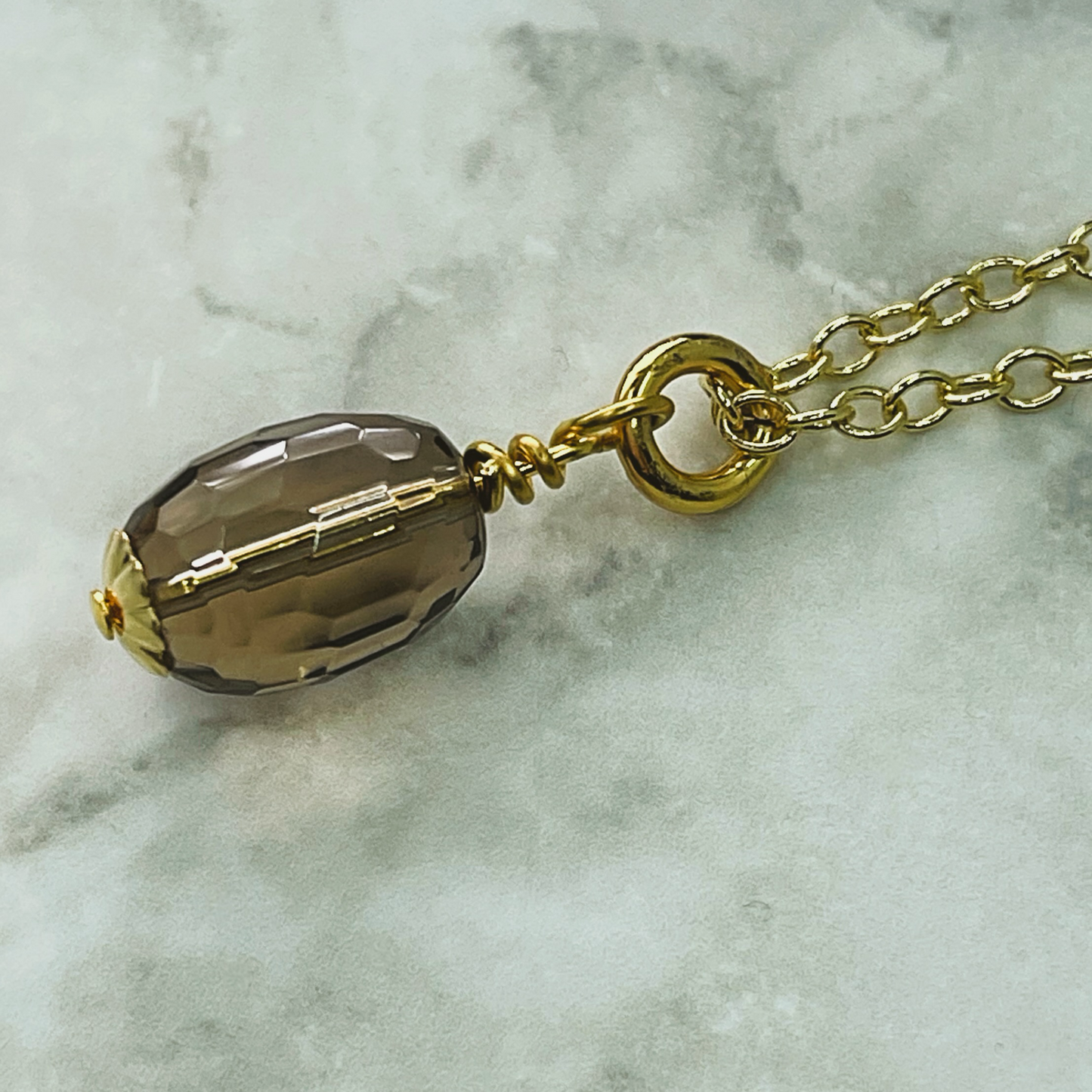 Smoky quartz real gemstone charm