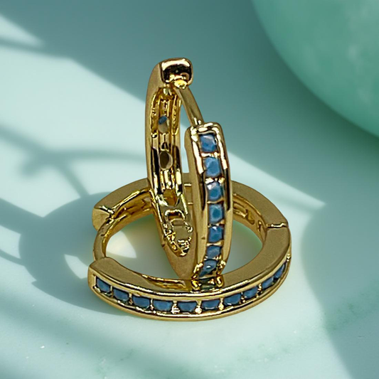 BLU gold & turquoise huggies