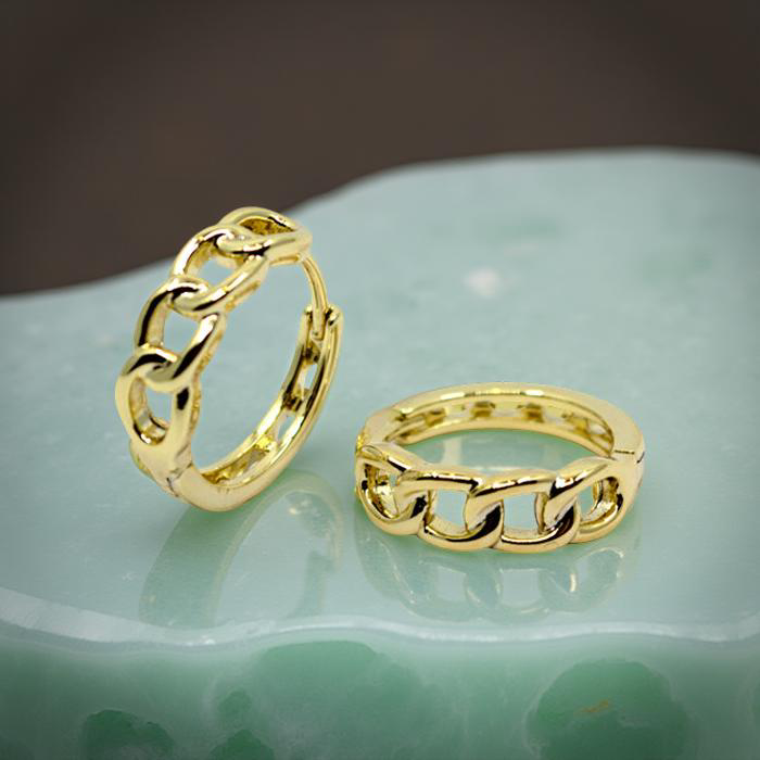 BLUFFY link chain gold huggies