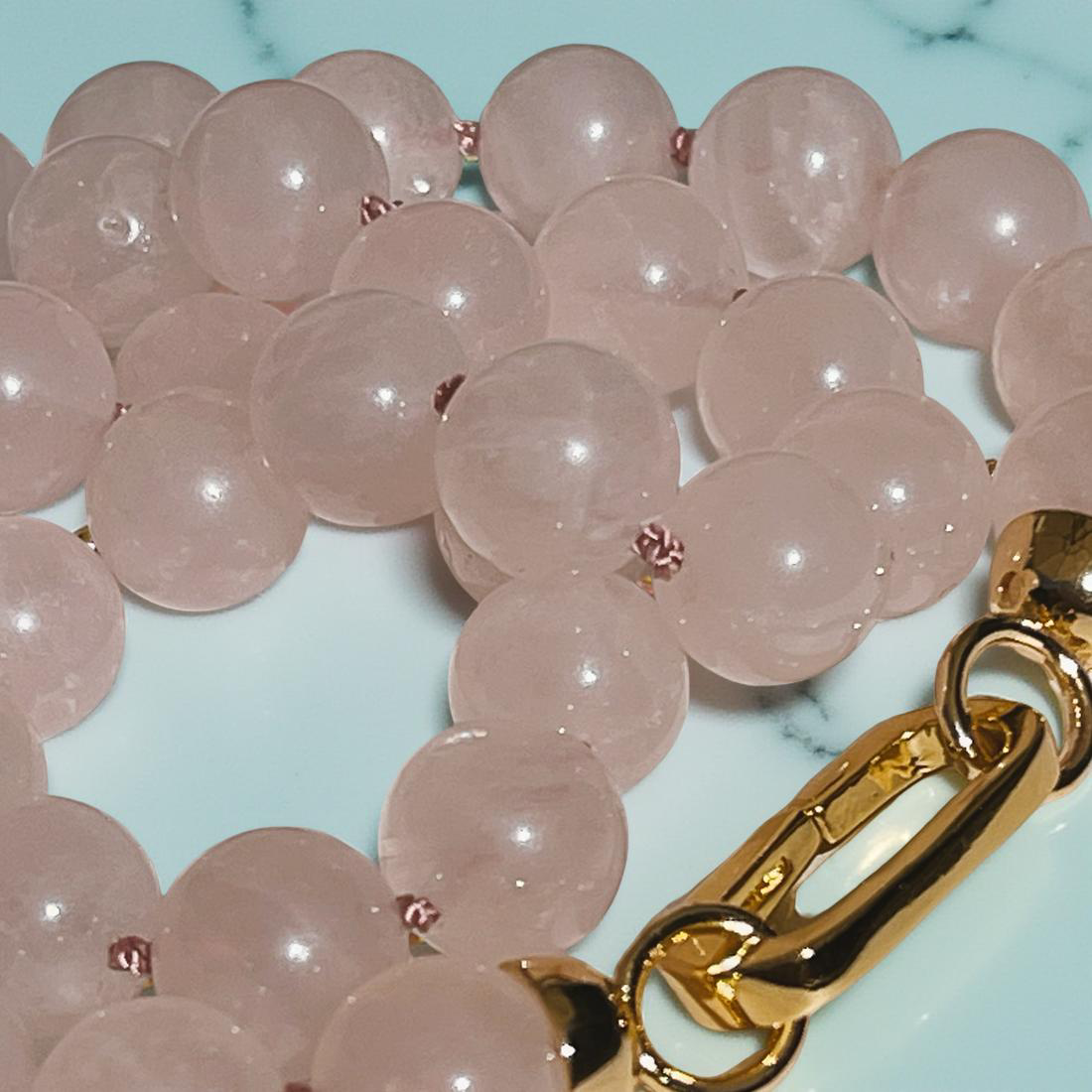 FAUN pale pink rose quartz necklace