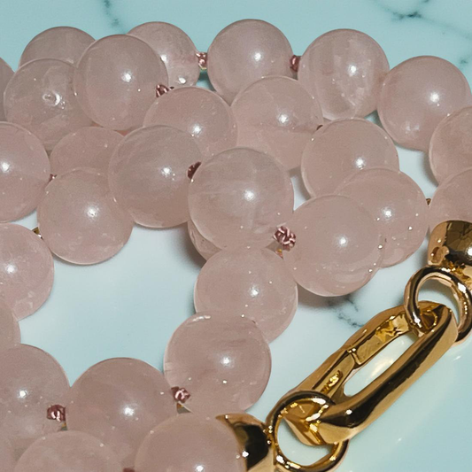 FAUN pale pink rose quartz necklace