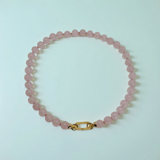FAUN pale pink rose quartz necklace