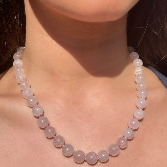 FAUN pale pink rose quartz necklace
