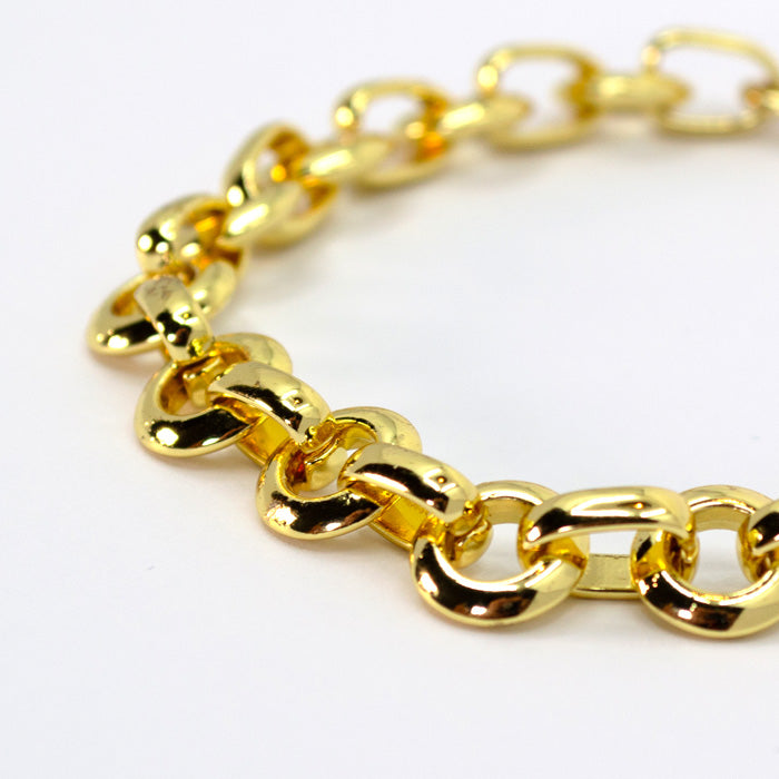 FASCINO gold rolo cable chain bracelet close up