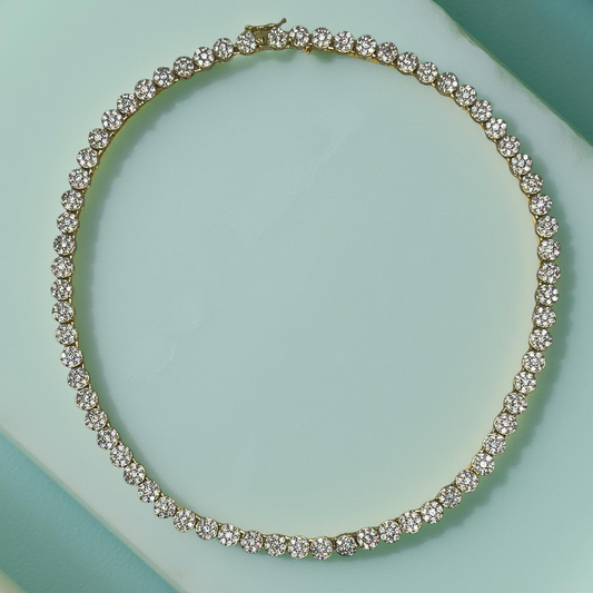 GRACE gold and cz riviera necklace