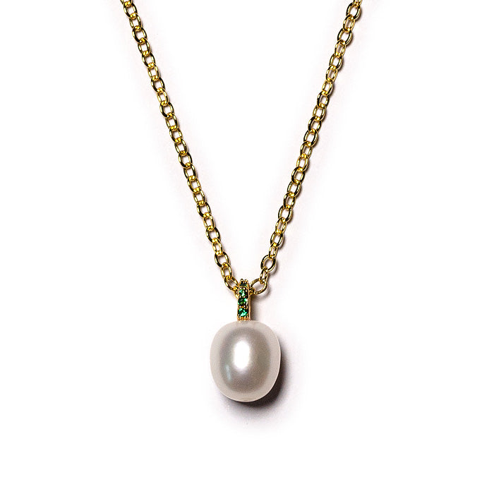 HOLLY gold and pearl pendant necklace
