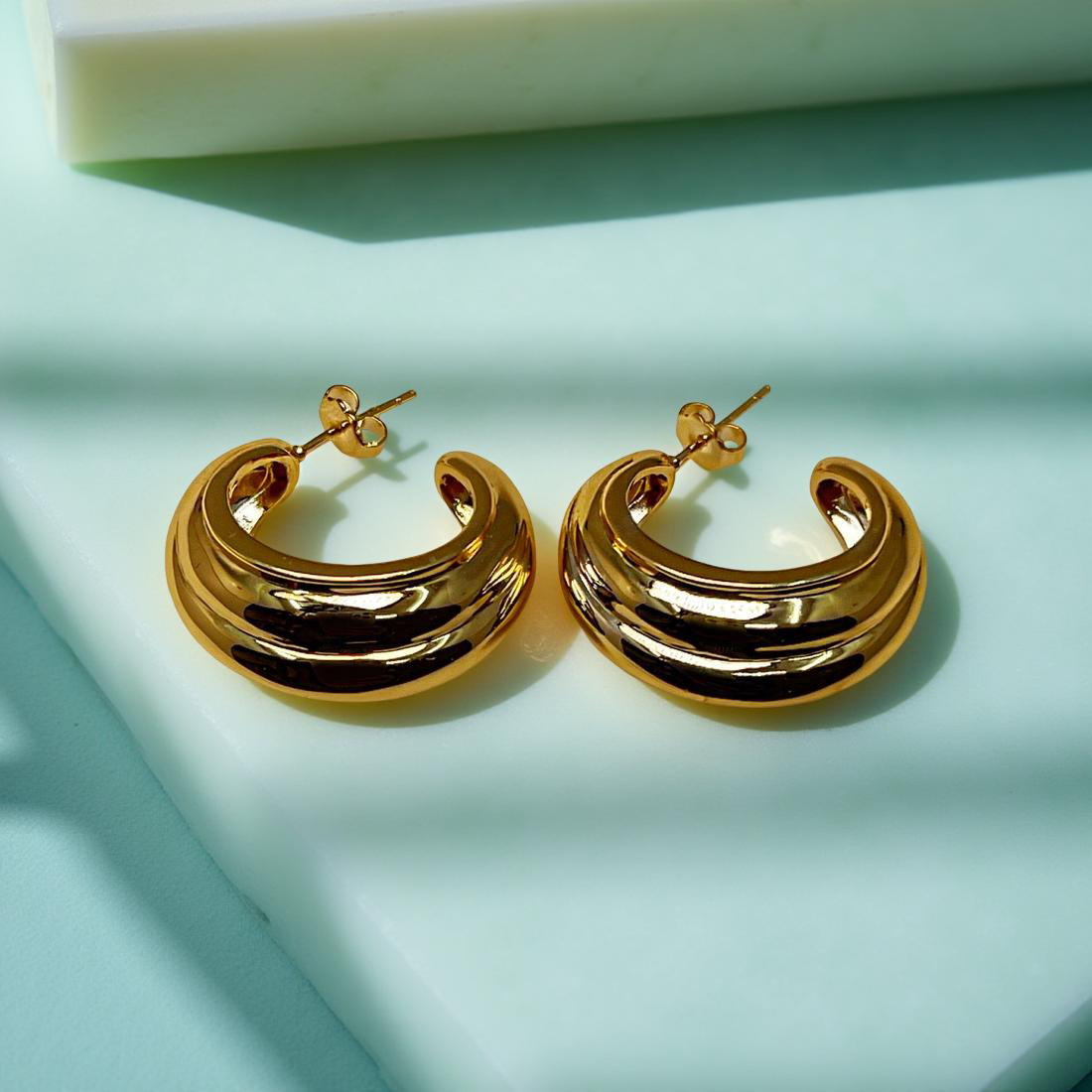 KRISTA supersize statement hoop stud earrings