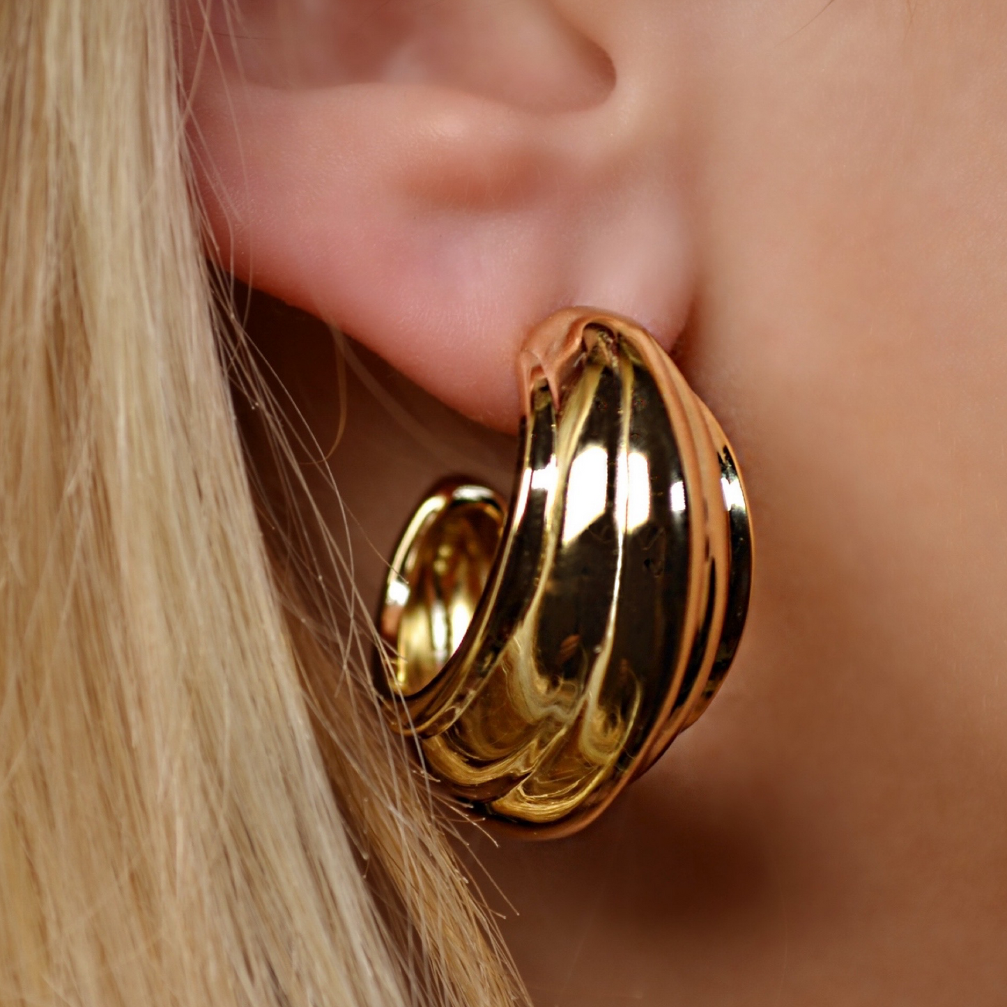 KRISTA supersize statement hoop stud earrings