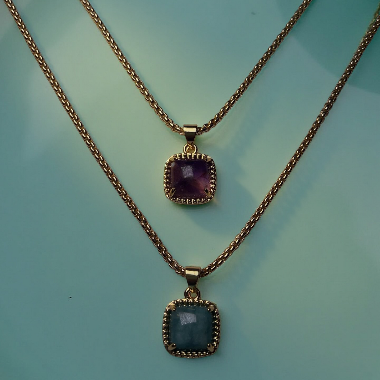 LAYLA gemstone and gold pendant