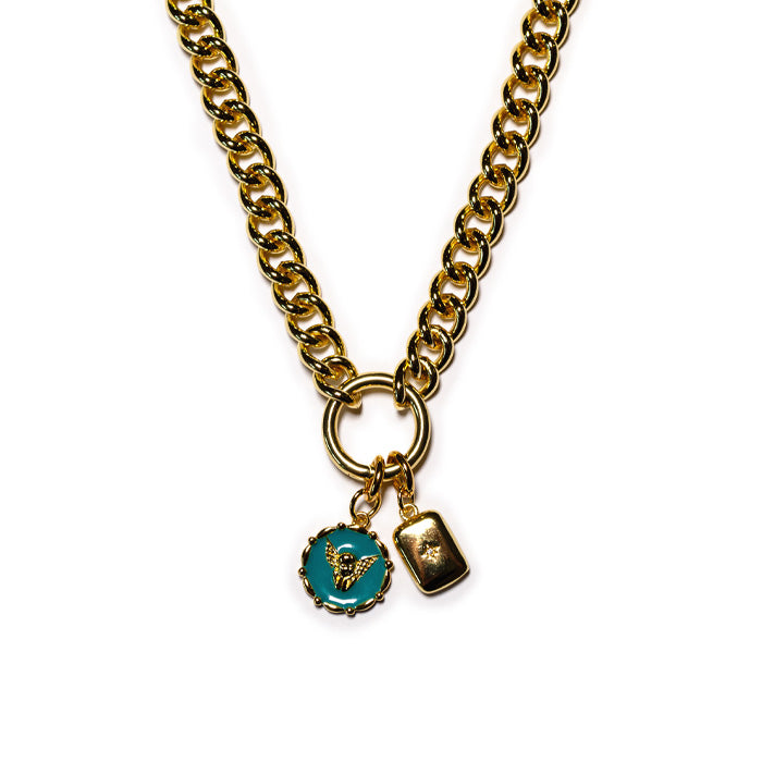 MARTA heavy curb chain charm necklace MARTA heavy curb chain charm necklace