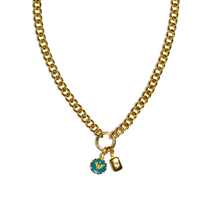 MARTA heavy curb chain charm necklace