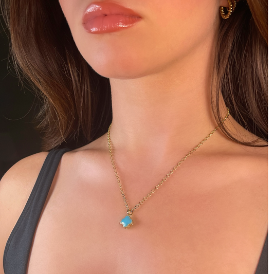 NAPOLI quatrefoil gold and enamel pendant