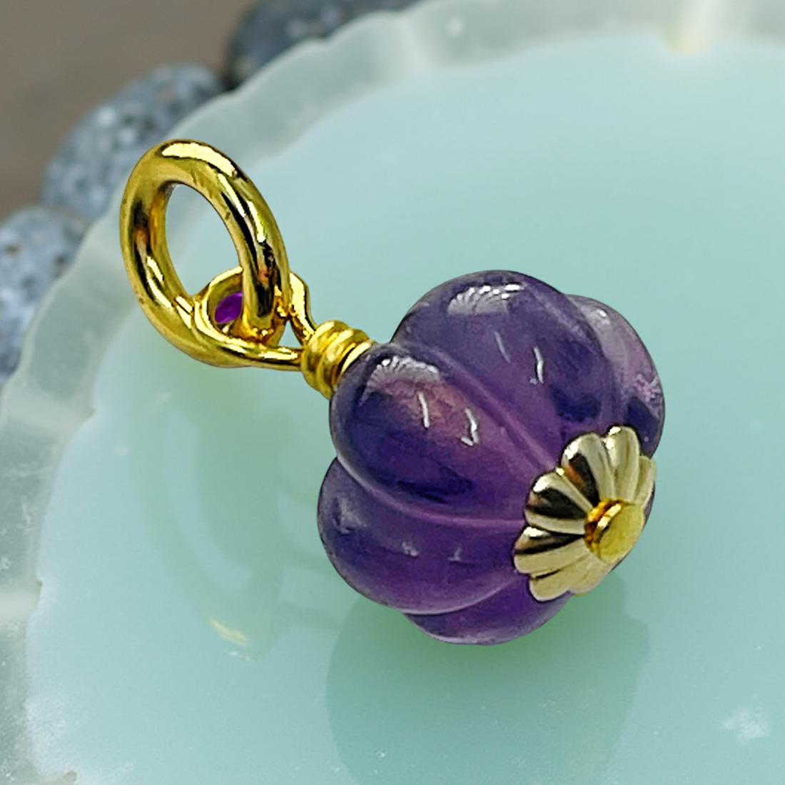 FLOURITE CARVED gemstone charm