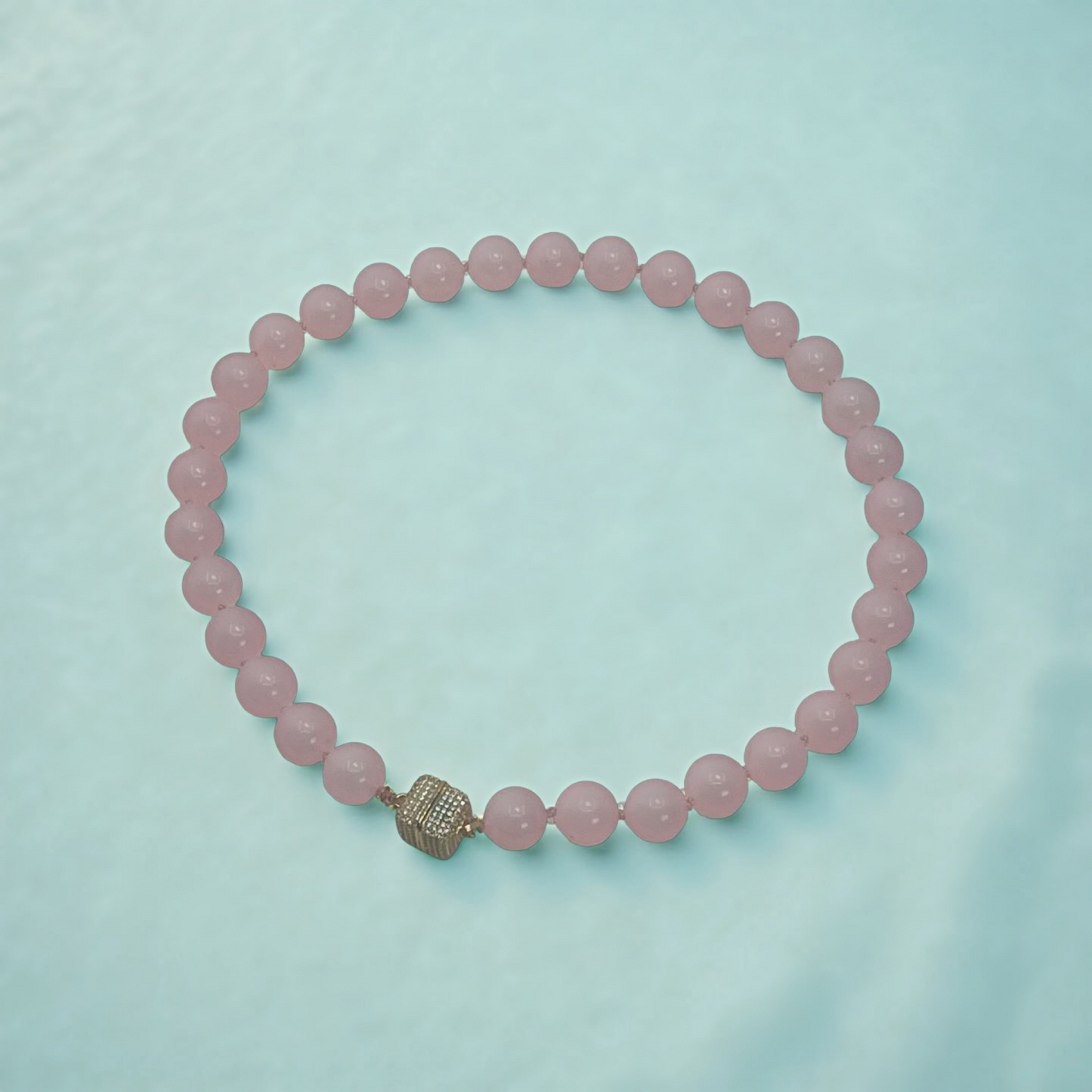ROSA rose quartz gemstone bead necklace