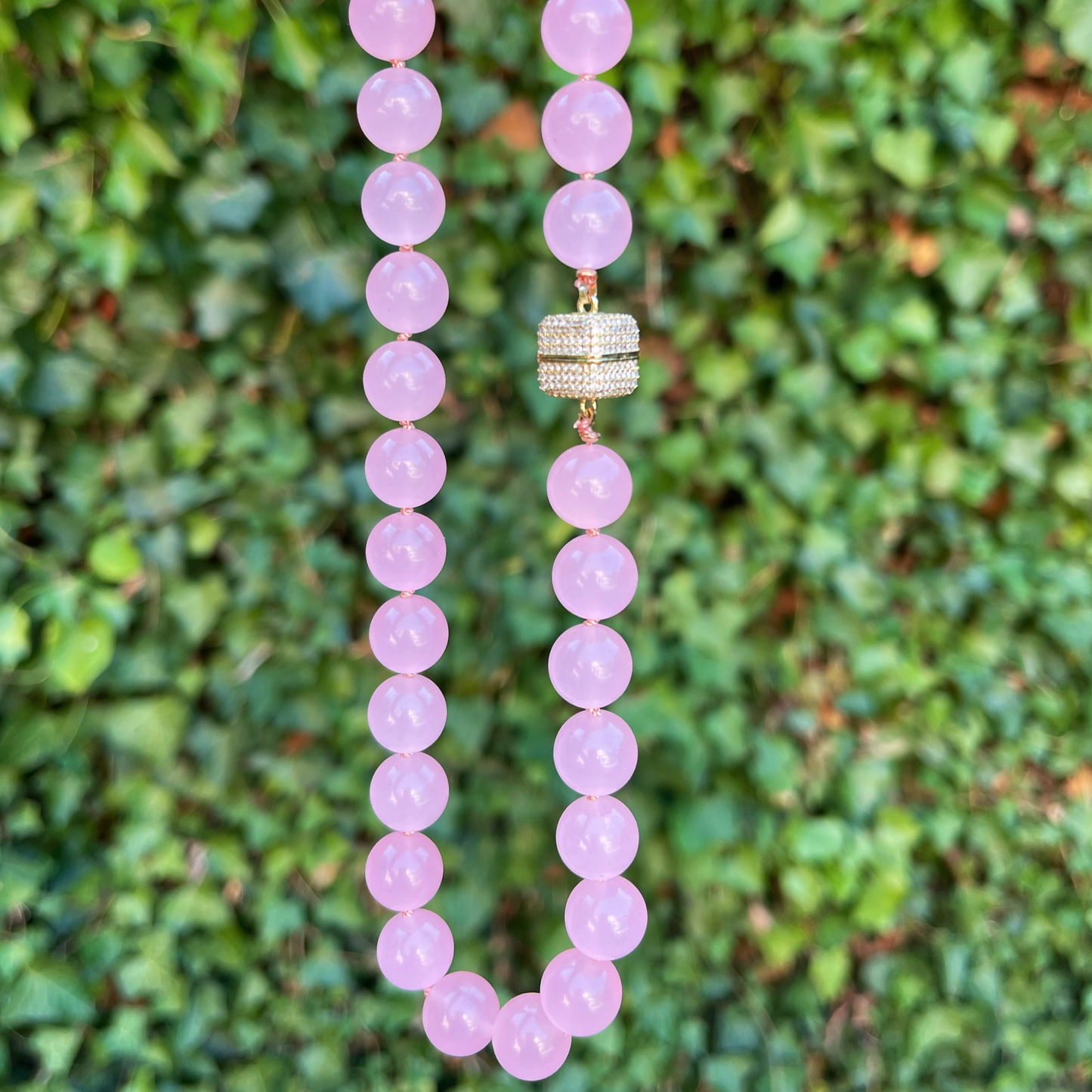 ROSA rose quartz gemstone bead necklace