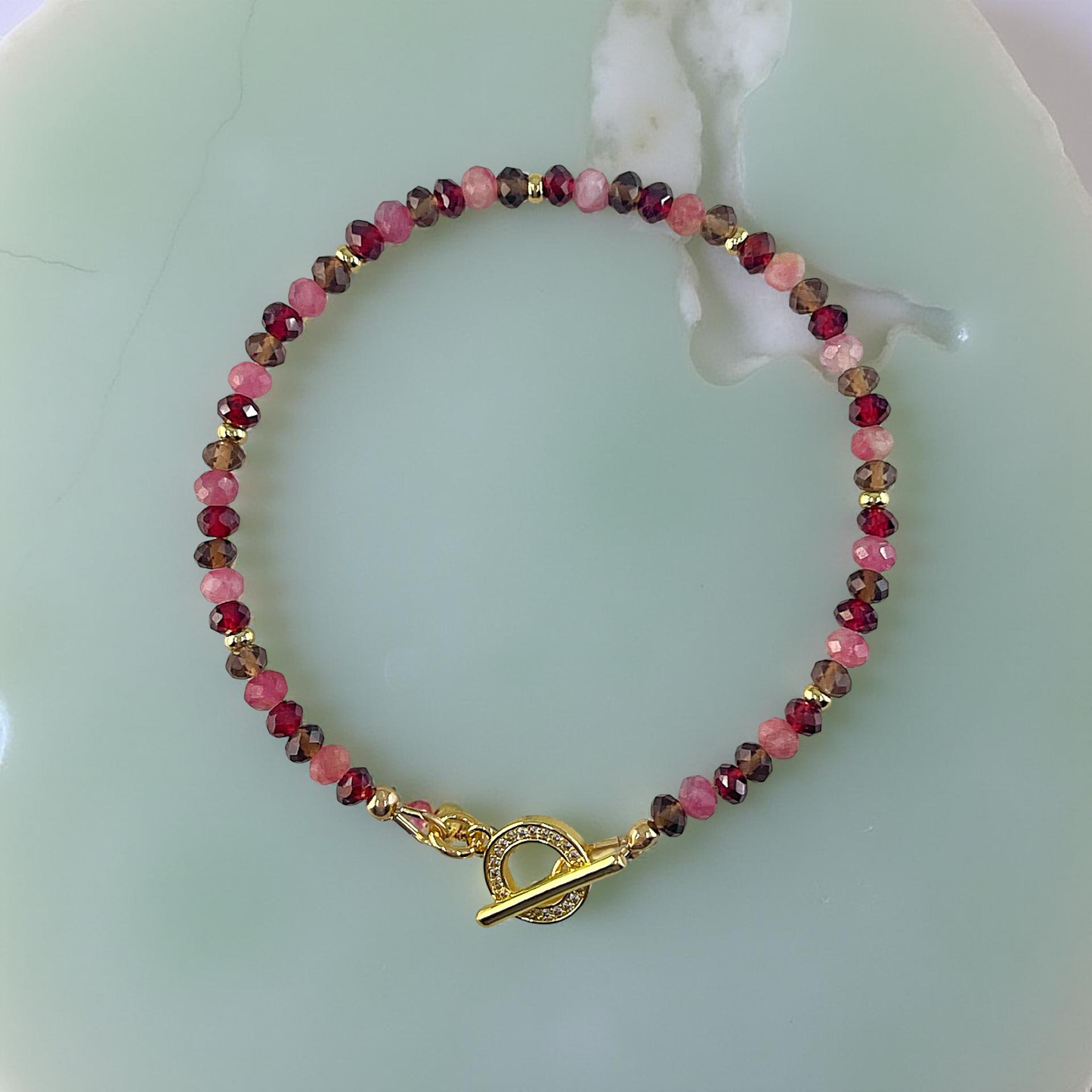 SELMA tourmaline, garnet and quartz gemstone bracelet