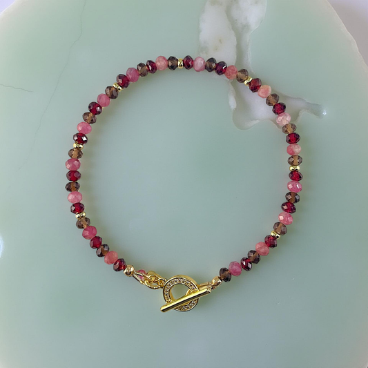 SELMA tourmaline, garnet and quartz gemstone bracelet