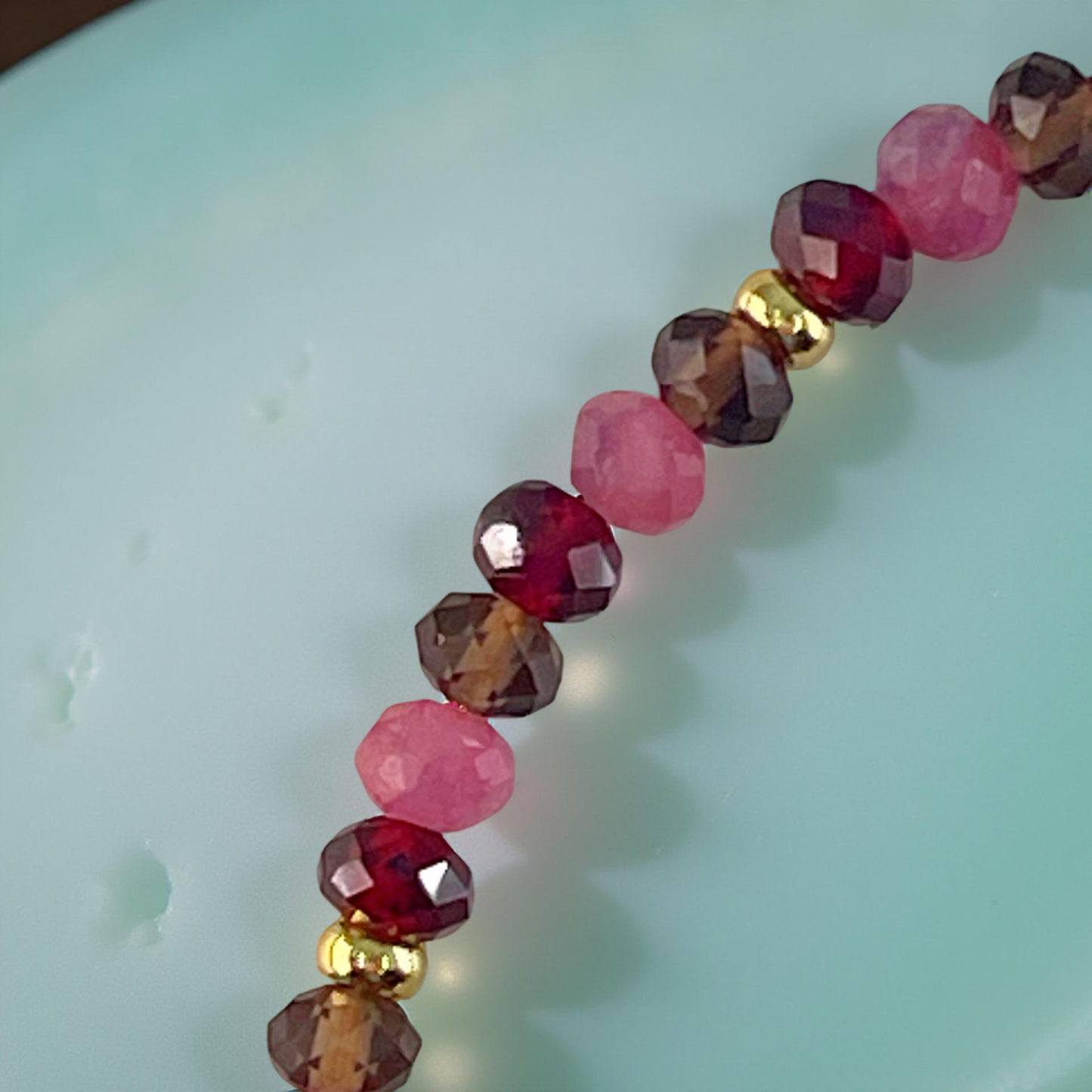 SELMA tourmaline, garnet and quartz gemstone bracelet