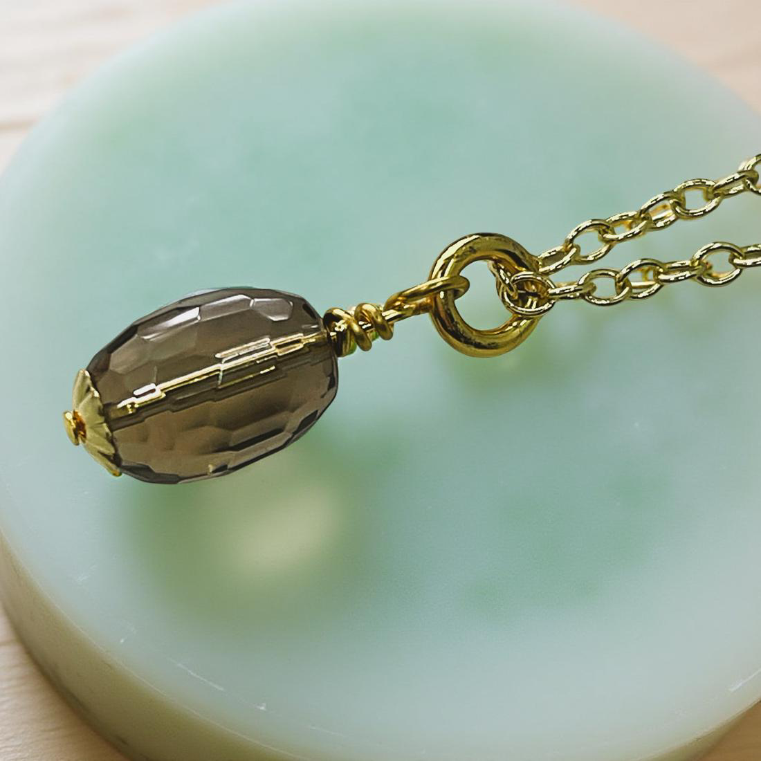 SMOKY QUARTZ gemstone charm