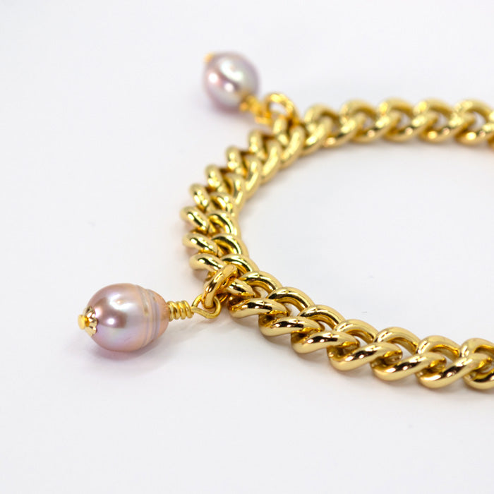 Silvana: gold and freshwater pearl bracelet uk