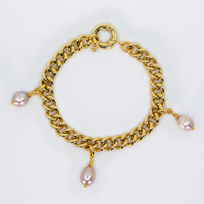 Silvana: gold and freshwater pearl bracelet uk