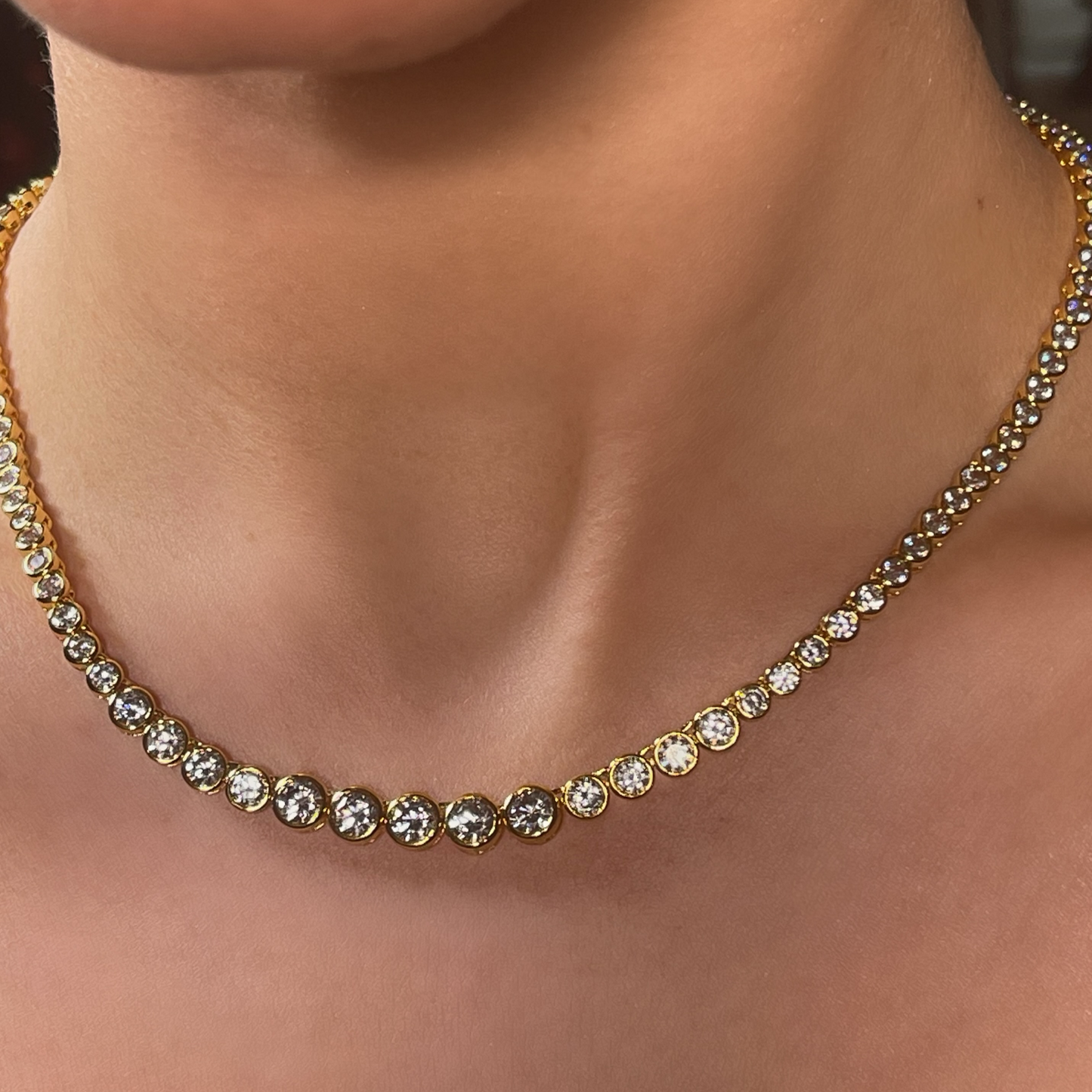 VALBONNE gold and cz riviera necklace