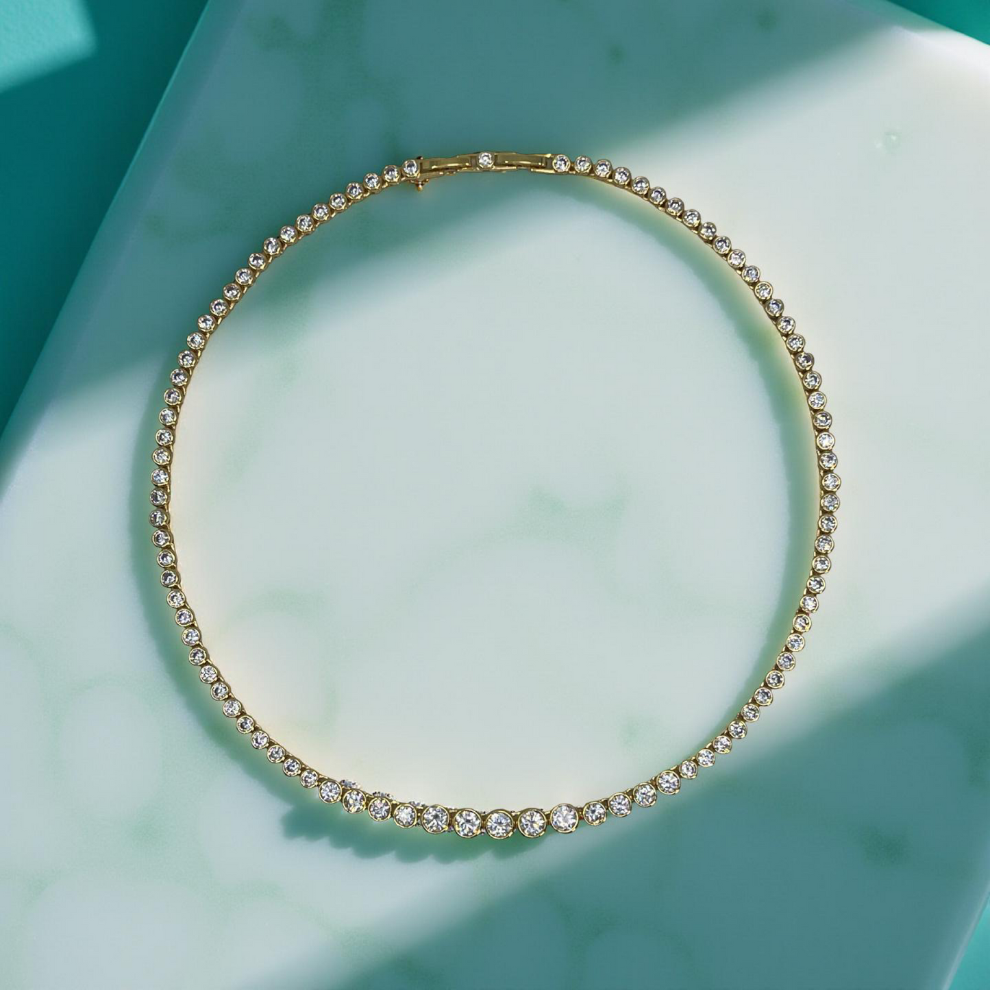 VALBONNE gold and cz riviera necklace